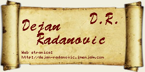 Dejan Radanović vizit kartica